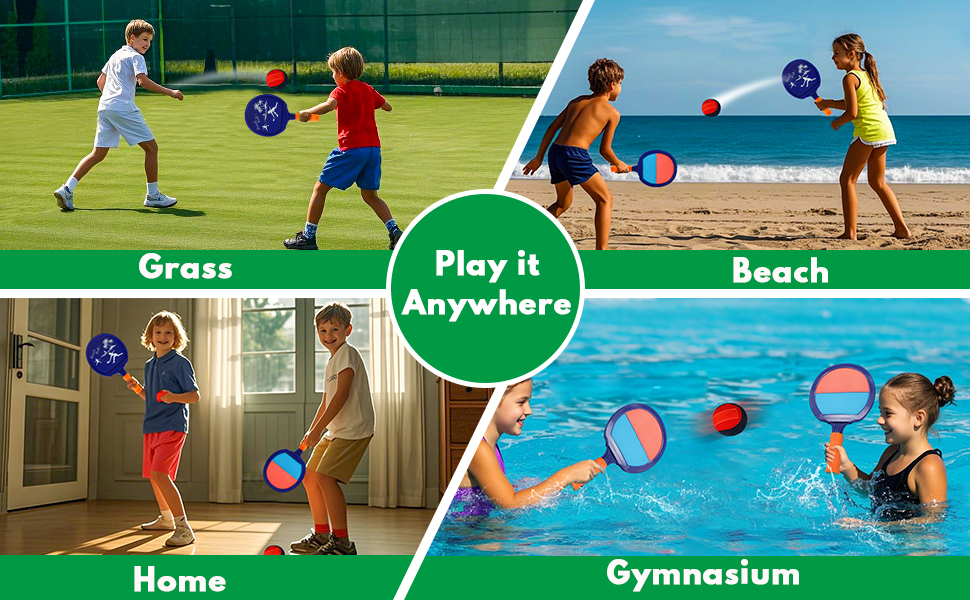 Beach Paddle Ball Set, Beach Ball Game Toy for Kids and Adults