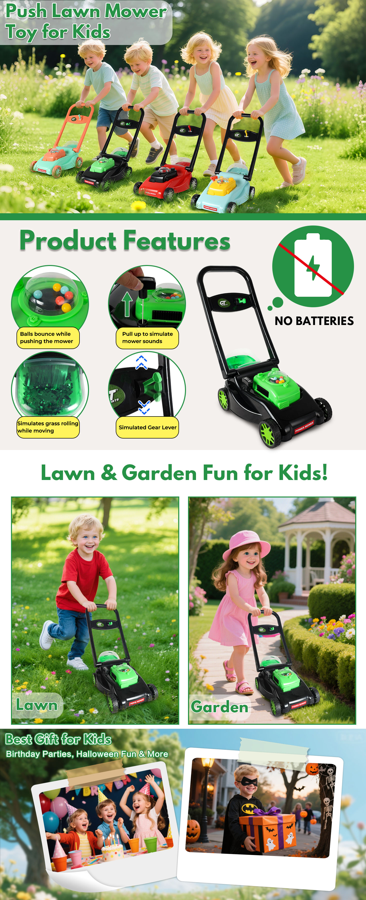 Kids Push Lawn Mower Toy