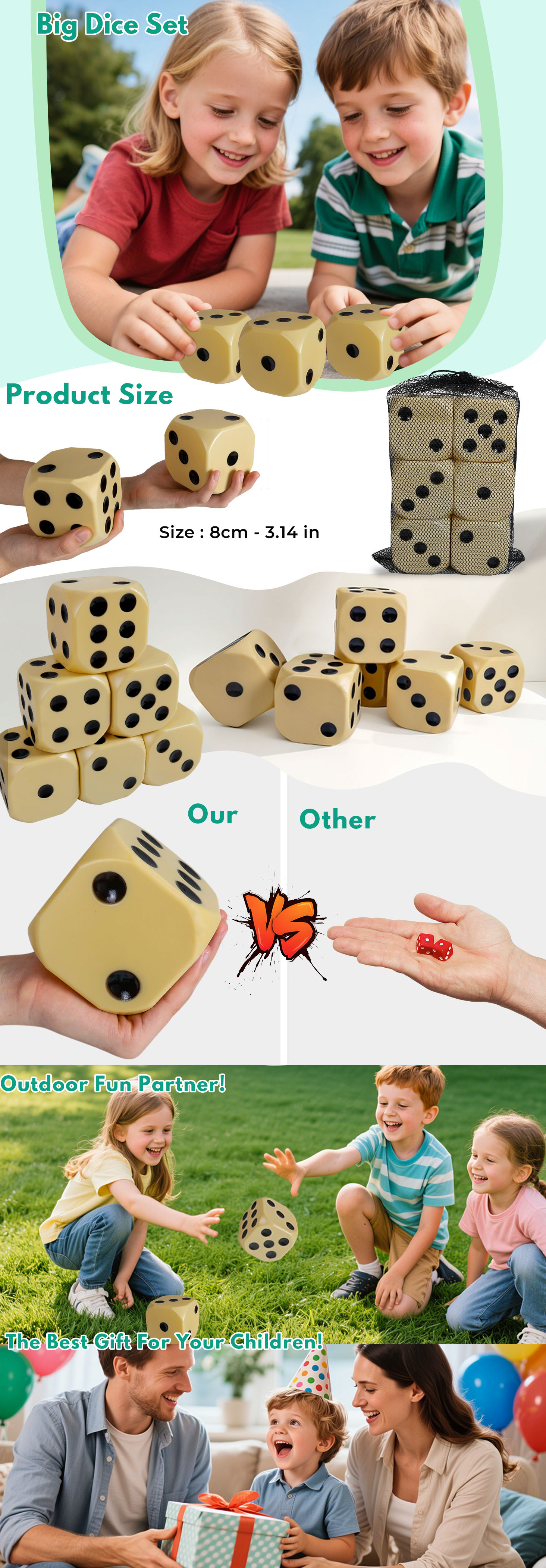Large Foam Dice for Kids