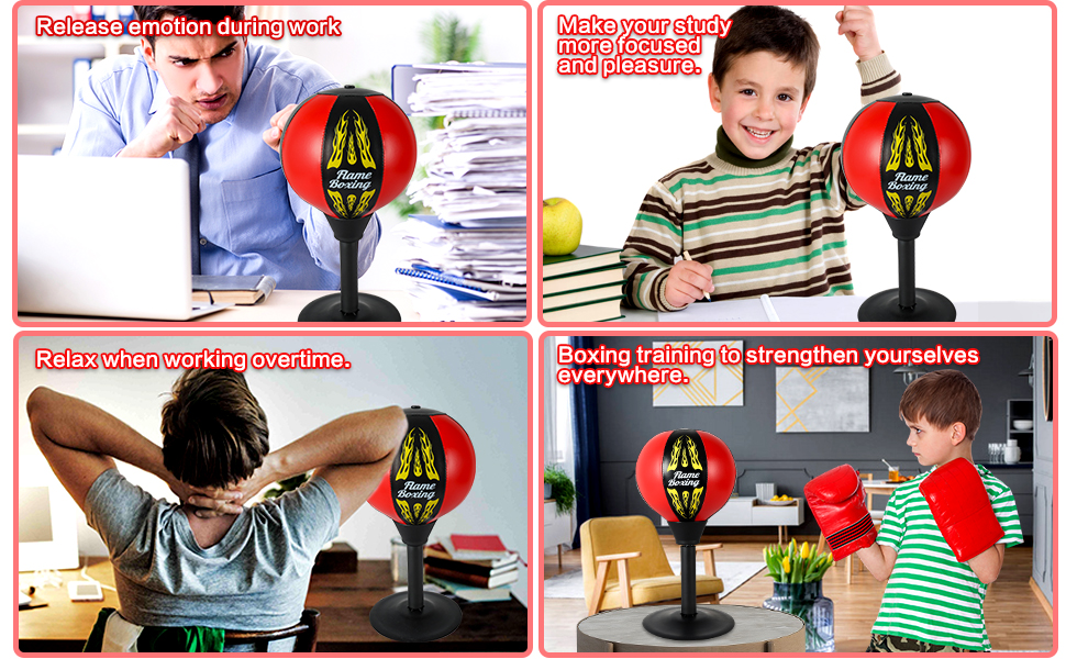 Red Tabletop Boxing Punching Ball