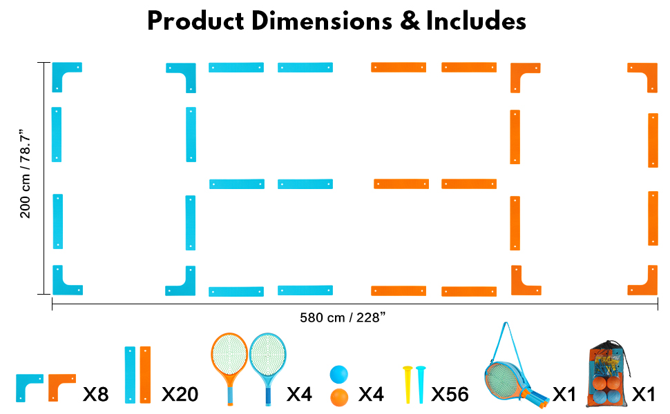 Kids Tennis Training Court Set