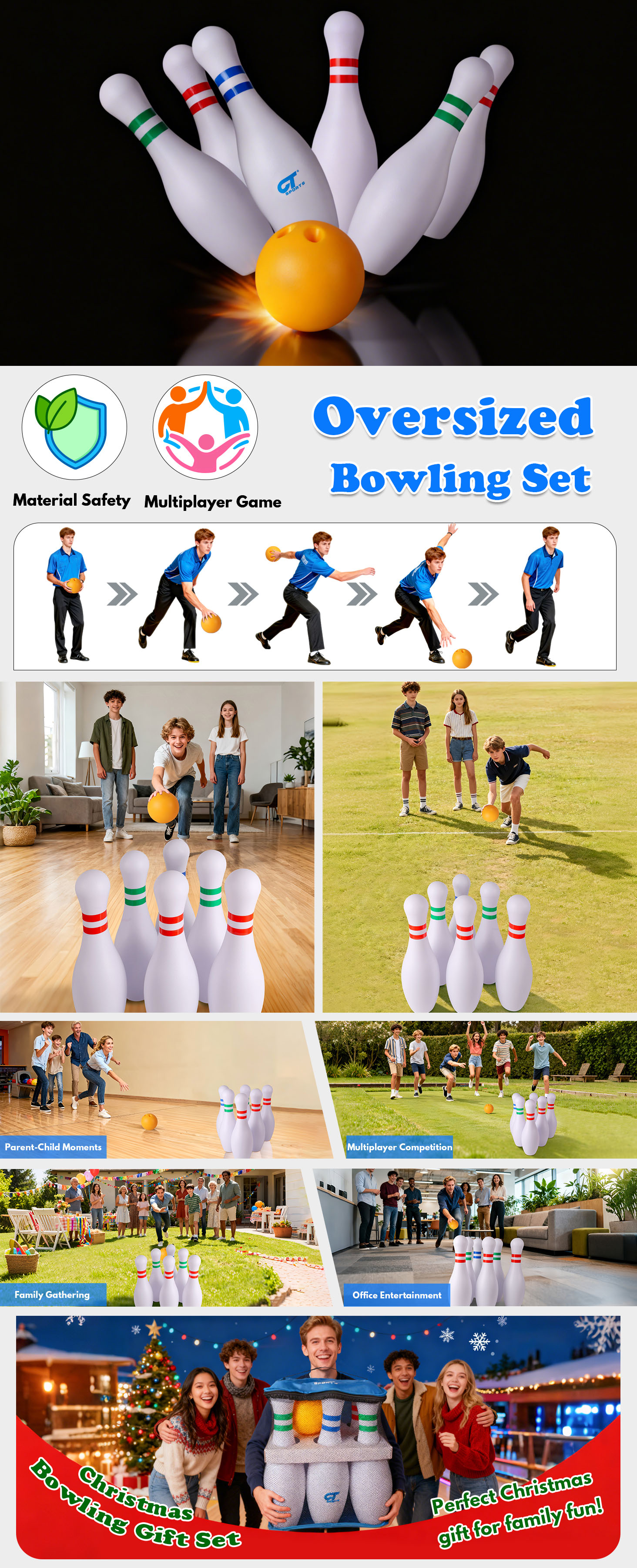Giant Bowling Set for Kids
