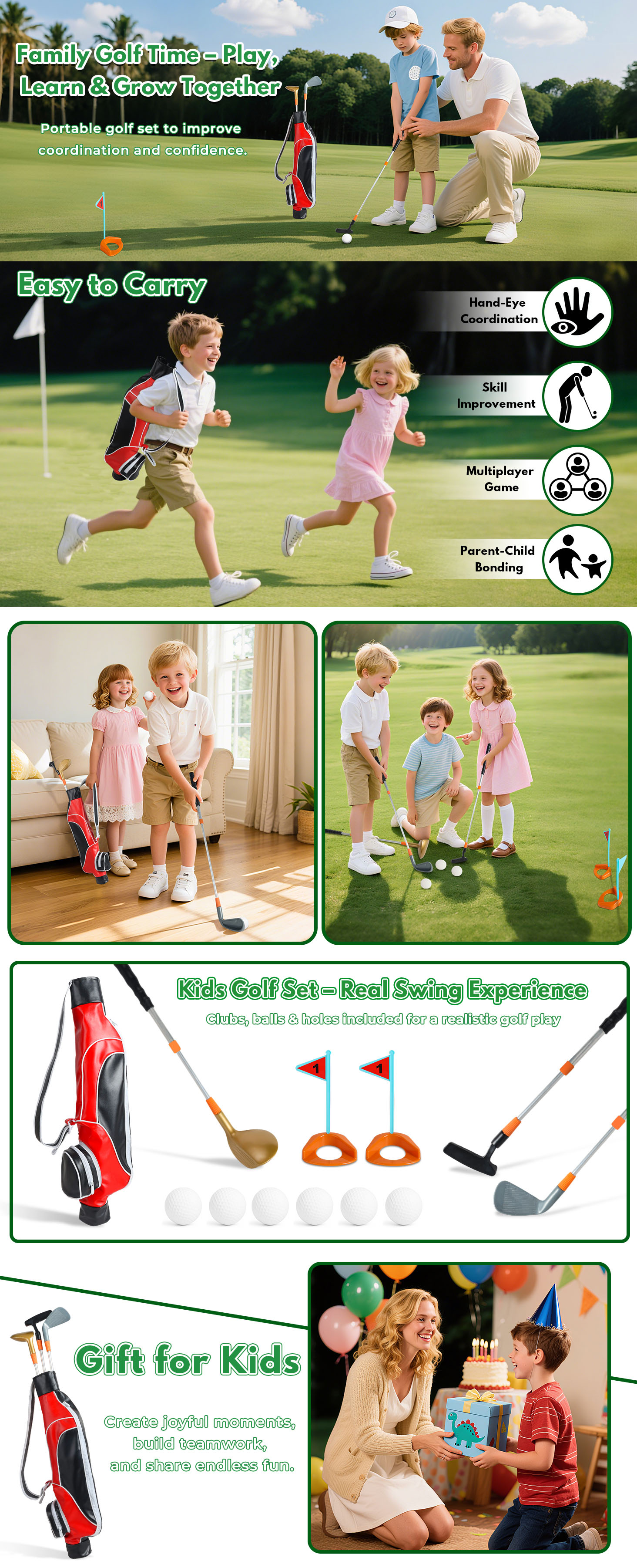 Kids Adjustable Golf Club Set