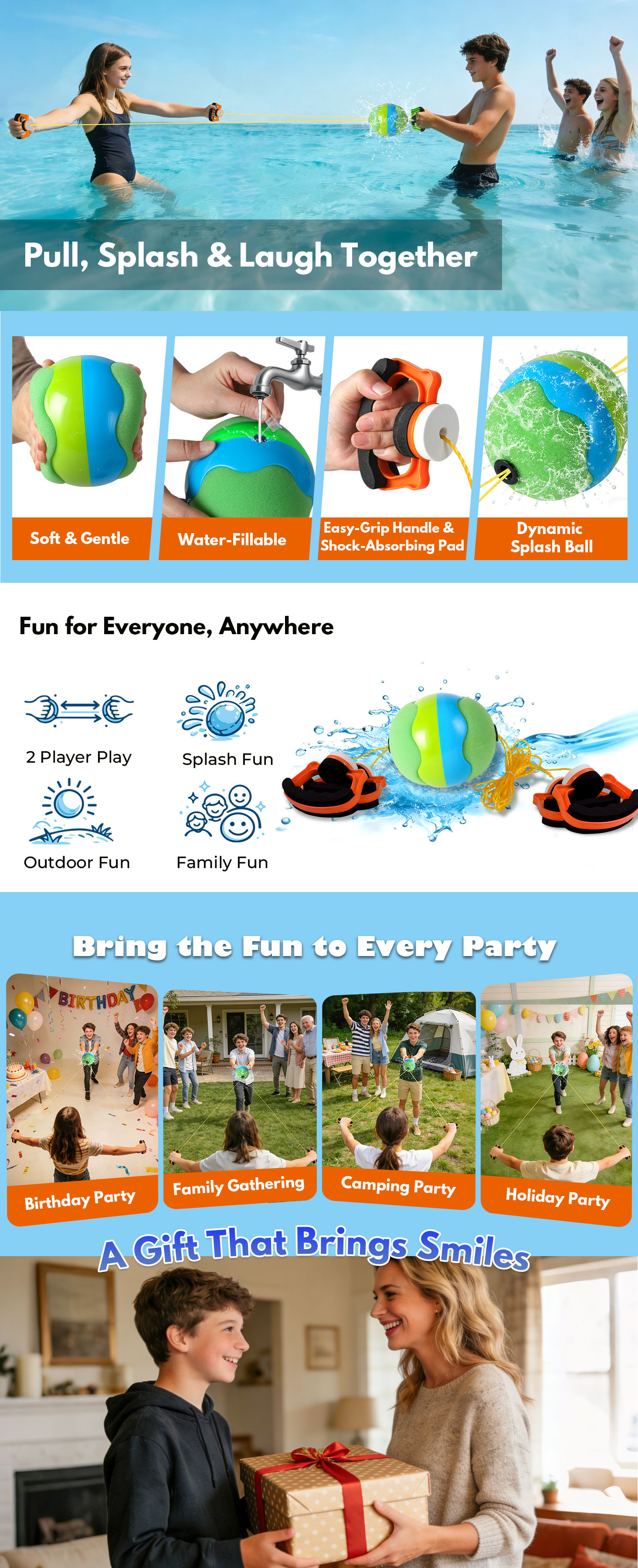 Water Splash Pull Ball Game