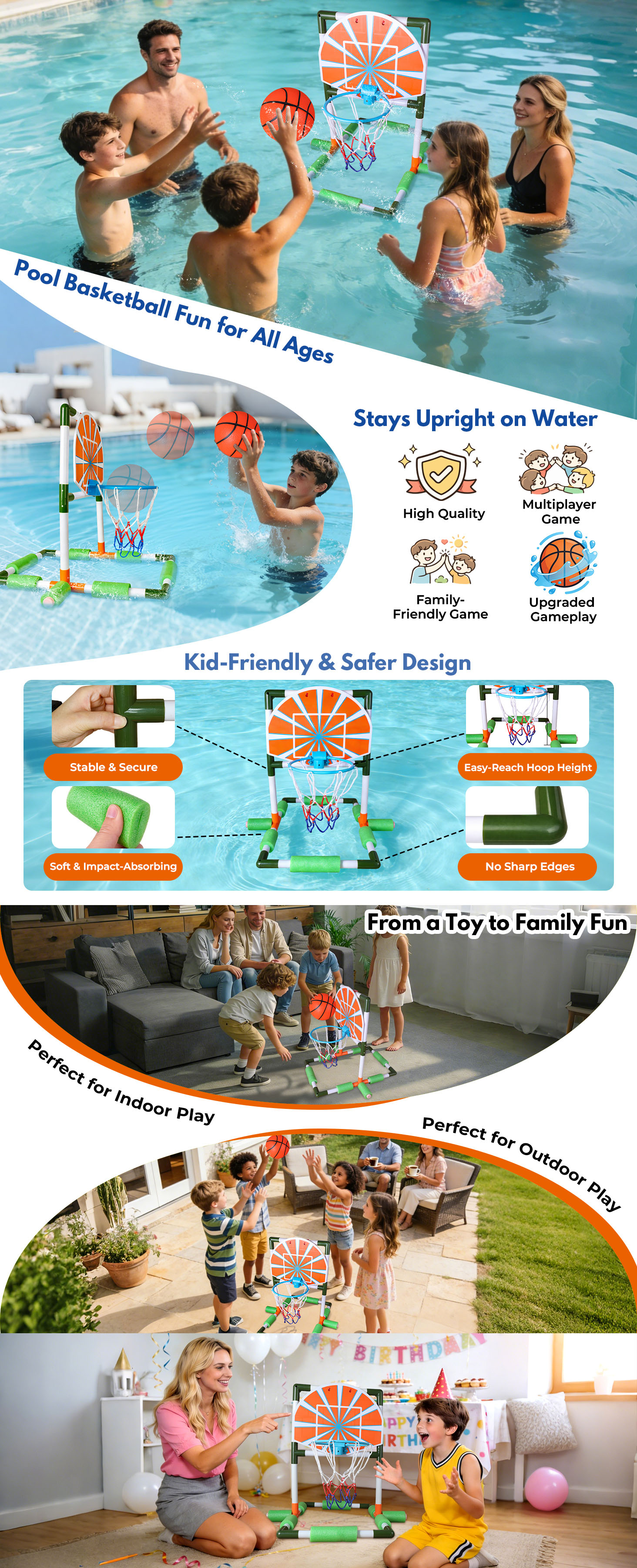 Floating Pool Basketball Hoop