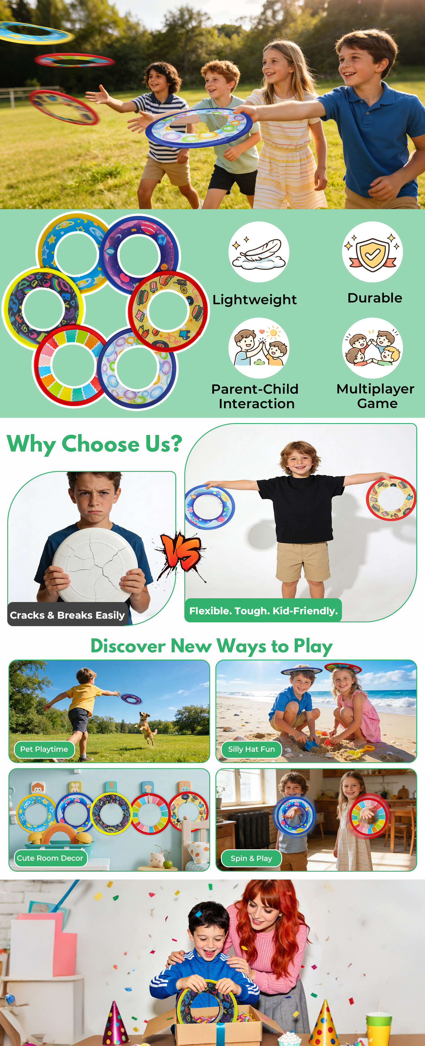 Kids Flying Disc Toss and Catch Game