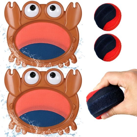 Waterproof Toss and Catch Ball Set, Soft and Safe Paddle Game with Unbreakable Crab Design – Perfect for Beach, Lawn, and Backyard
