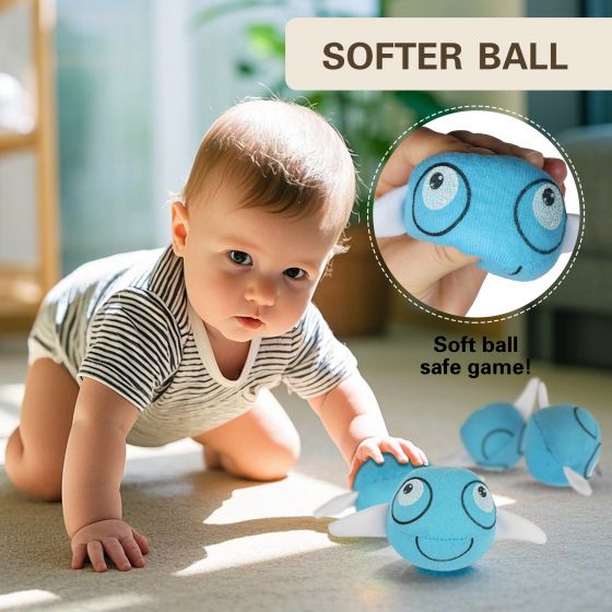 Waterproof Toss and Catch Ball Set — Soft & Safe Paddle Game with Shatterproof Shark Design — Ideal for Beach, Lawn, and Backyard