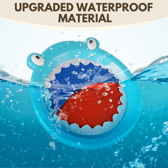Waterproof Toss and Catch Ball Set — Soft & Safe Paddle Game with Shatterproof Shark Design — Ideal for Beach, Lawn, and Backyard