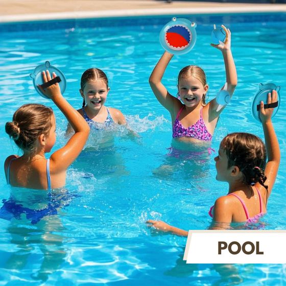Waterproof Toss and Catch Ball Set — Soft & Safe Paddle Game with Shatterproof Shark Design — Ideal for Beach, Lawn, and Backyard