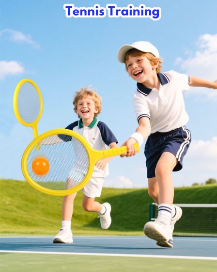 5-in-1 Outdoor Game Set— Ring Toss, Paddle Game, Scoop Ball, Flying Disc, and Basketball Toss —