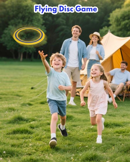 5-in-1 Outdoor Game Set— Ring Toss, Paddle Game, Scoop Ball, Flying Disc, and Basketball Toss —