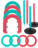 Giant Horseshoe Game Set for Adults and Families — Oversized Lawn Tossing Game with Giant Horseshoes, Rings, Stakes, and Stands