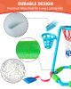 Inflatable Floating Pool Basketball Hoop Set with 2 Water Balls and Pump, Portable Water Sport Equipment