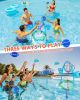 Inflatable Floating Pool Basketball Hoop Set with 2 Water Balls and Pump, Portable Water Sport Equipment