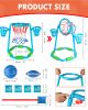 Inflatable Floating Pool Basketball Hoop Set with 2 Water Balls and Pump, Portable Water Sport Equipment
