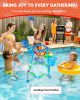Inflatable Floating Pool Basketball Hoop Set with 2 Water Balls and Pump, Portable Water Sport Equipment