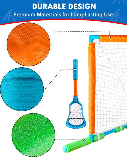 Floating Pool Sports Equipment – Floating Goal with Multi-Sport Sticks, Balls & Pump
