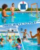 Floating Pool Sports Equipment – Floating Goal with Multi-Sport Sticks, Balls & Pump