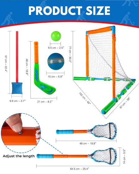 Floating Pool Sports Equipment – Floating Goal with Multi-Sport Sticks, Balls & Pump