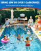 Floating Pool Sports Equipment – Floating Goal with Multi-Sport Sticks, Balls & Pump