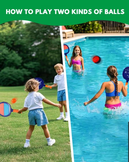 Beach Paddle Ball Set, Beach Ball Game Toy for Kids and Adults
