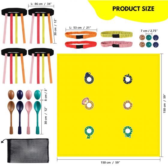 4-in-1 Outdoor Team Challenge Game Set – Includes Hole Tarp Ball Game