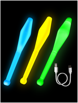 LED Juggling Sticks for Kids - Glow in the Dark Great for Developing Skills and Coordination Fun Gift for Birthdays and Holidays
