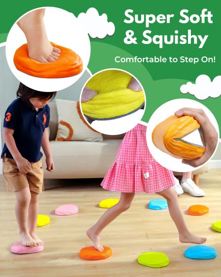 Soft non-slip balancing stepping stones - develop children's balance and coordination and improve motor skills - stepping stones for children, suitable for indoor and outdoor use