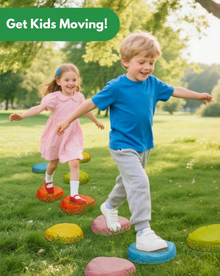 Soft non-slip balancing stepping stones - develop children's balance and coordination and improve motor skills - stepping stones for children, suitable for indoor and outdoor use
