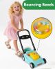 Kids' lawnmower with realistic mowing motions and sound effects, no batteries required.