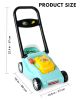 Kids' lawnmower with realistic mowing motions and sound effects, no batteries required.