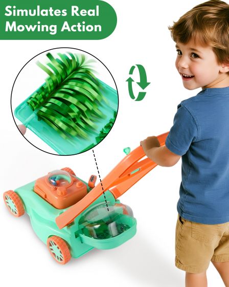 Kids Push Lawn Mower Pretend Play Toy
