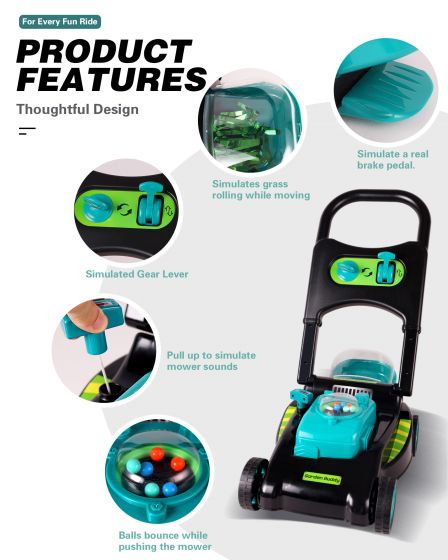 Kids Adjustable Pretend Lawn Mower
