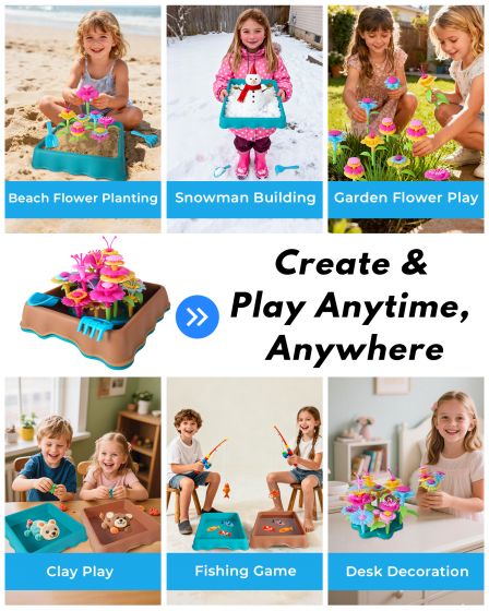 Kids Flower Garden Play Tray Set