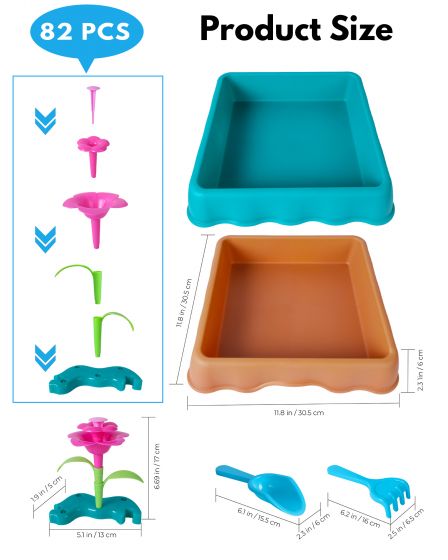 Kids Flower Garden Play Tray Set
