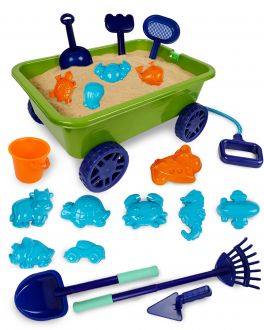 Kids Sand Wagon Play Set with Pull Handle