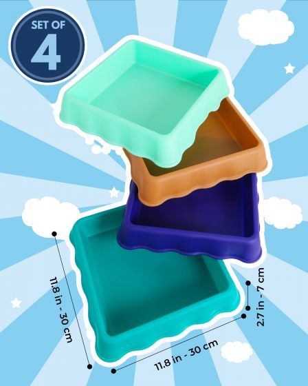 Kids Sensory Play Tray Set of 4