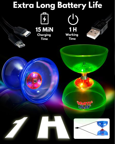 LED Light Up Diabolo with Triple Bearing