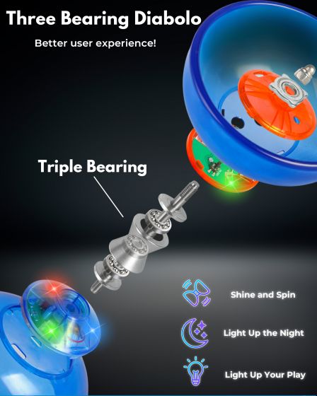 LED Light Up Diabolo with Triple Bearing