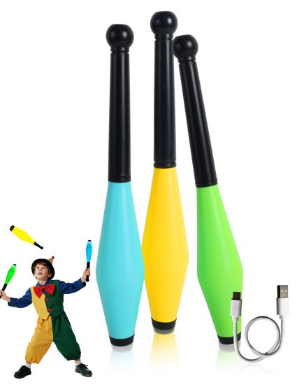 LED Juggling Sticks for Kids - Glow in the Dark Great for Developing Skills and Coordination Fun Gift for Birthdays and Holidays