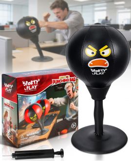 Black Desktop Punching Bag with Suction Base