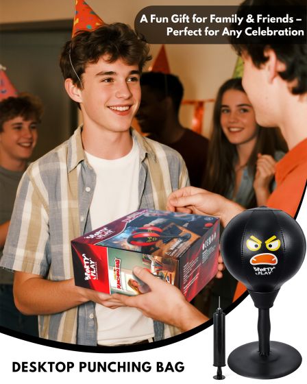 Black Desktop Punching Bag with Suction Base