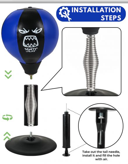 Blue Desktop Punching Bag with Suction Base