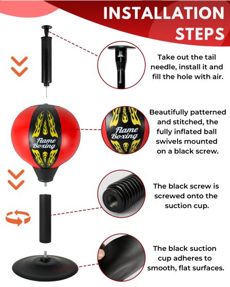 Red Tabletop Boxing Punching Ball
